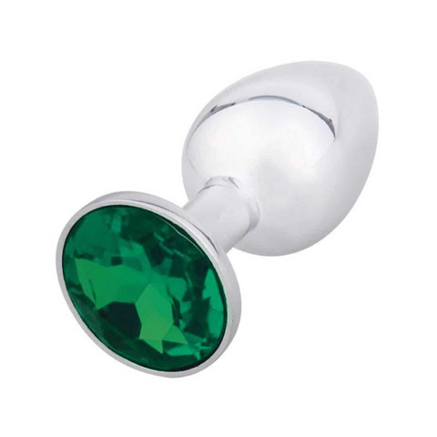 Buzzpinky Beginner Metal Jewelled Anal Plug Small Green