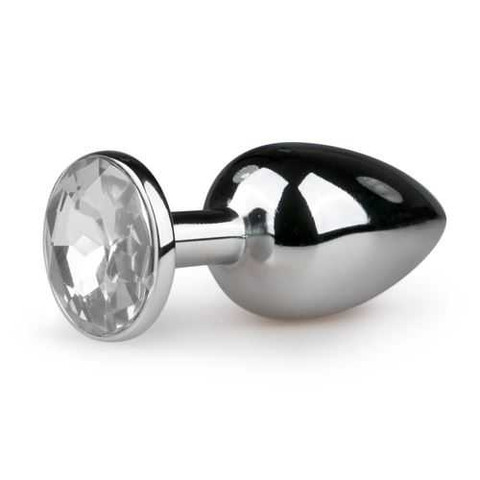 Easytoys Anal Collection Metal Butt Plug No. 1 - Silver/Clear
