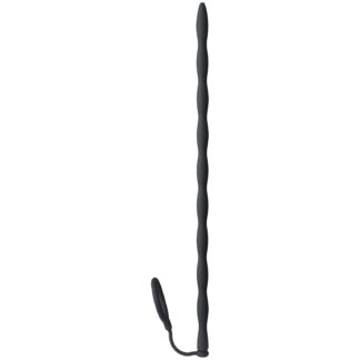 Ouch! Silicone Sounding Plug & Penis Ring Set - Black