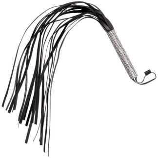 Sex & Mischief Sparkle Flogger with Rhinestones 30.5 inches - Black