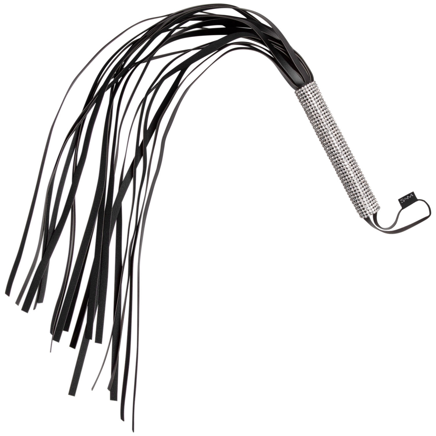 Sex & Mischief Sparkle Flogger with Rhinestones 30.5 inches - Black