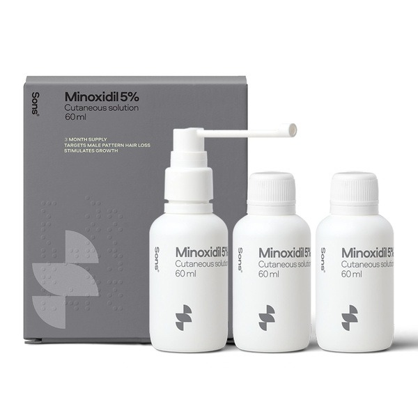 Sons Hair Regrowth Minoxidil 5% for Male Pattern Hair loss, 3-Month