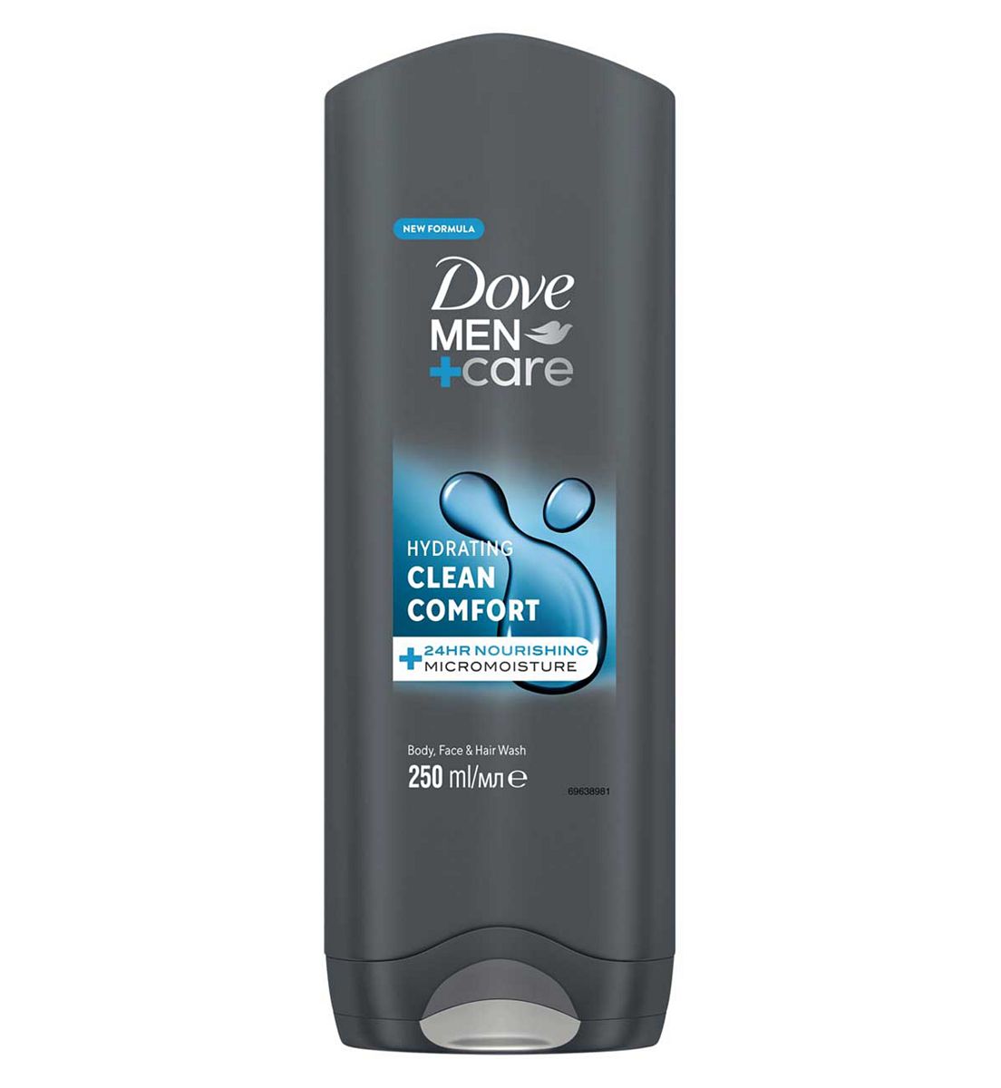 Dove Hydrating 3-In-1 Hair, Face And Body Wash Clean Comfort250 ml, 250ml