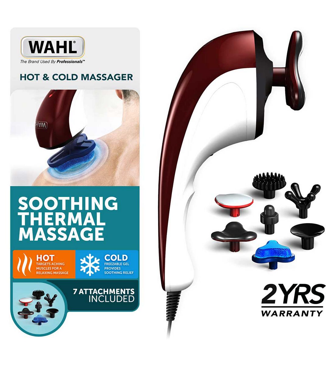 WAHL Hot And Cold Massager + 7 Attachments